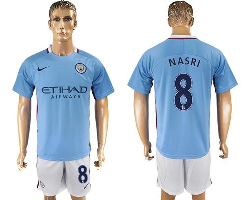 Manchester City #8 Nasri Home Soccer Club Jersey - Click Image to Close